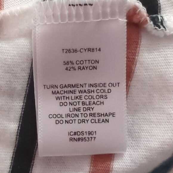 Sanctuary White Striped Short Sleeve Shirt with Front Knot - Picture 6 of 6